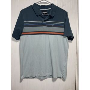 Hooey Polo Shirt Mens Medium Blue Golf Colorblock‎ Striped The Maverick